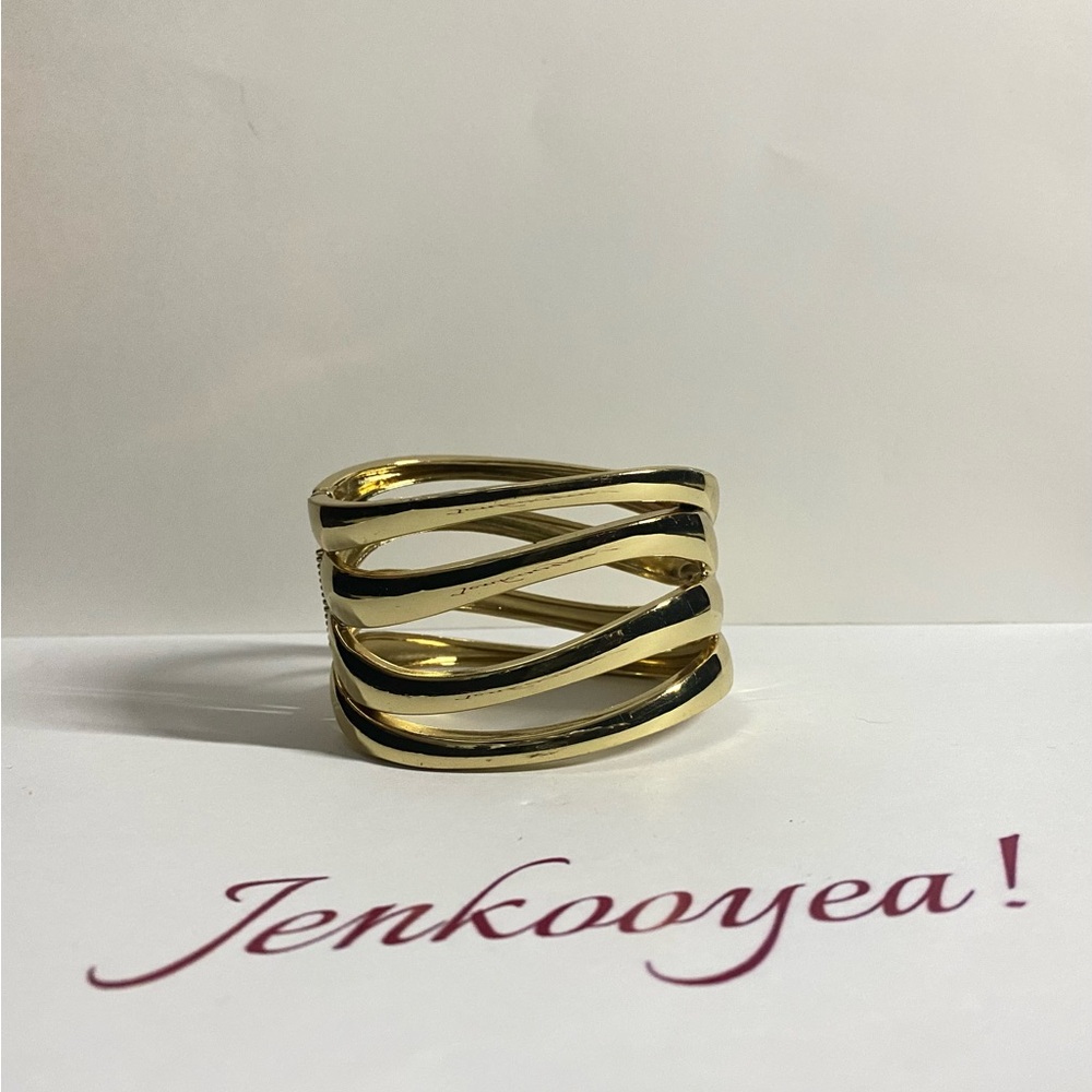 Gold Wave Bangle Bracelet